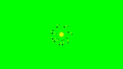 A circular pattern of black and yellow dots on a bright green background Stock Footage 341839806
