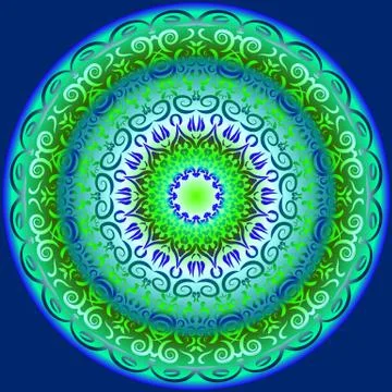 Circular pattern in blue and green Stock Illustration