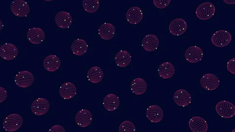 Circular pattern of colorful circles on a dark background Stock Footage 267051477