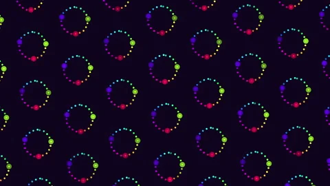 Circular pattern of colorful dots on black background Stock-Footage 285687023