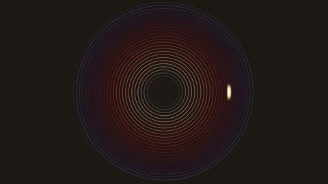 Circular pattern with concentric lines in gradient colors Stock Footage 338228941