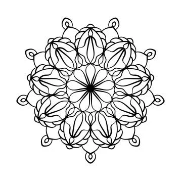 Circular pattern. Decorative mandala. Ornament for tattoo, henna, mehndi, col Stock Illustration