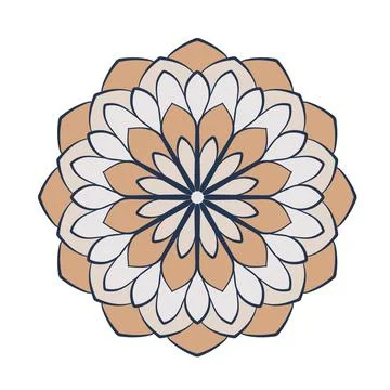 Circular pattern. Decorative mandala. Ornament for tattoo, henna, mehndi, col Stock Illustration