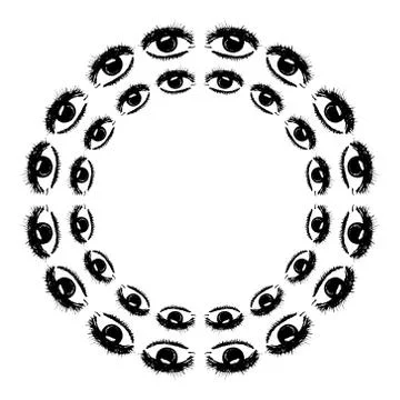 Circular pattern of the eye. Vector illustration. Drawing by hand. Illustrazione stock