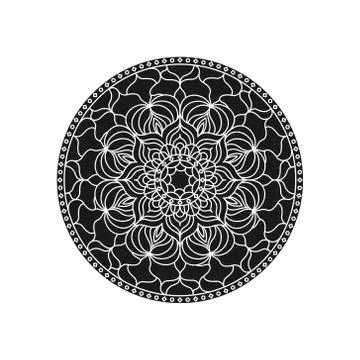 Circular pattern, filled silhouette. Vector illustration isolated on white ba Illustrazione stock