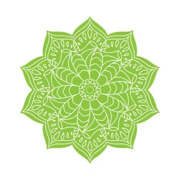 Circular pattern, filled silhouette. Vector illustration isolated on white ba Illustrazione stock