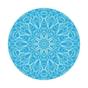Circular pattern, filled silhouette. Vector illustration isolated on white ba Illustrazione stock