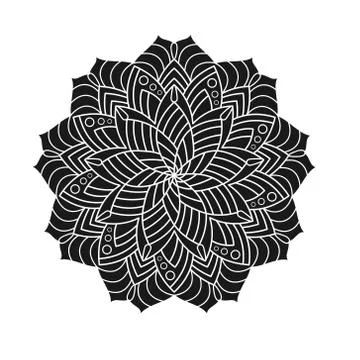 Circular pattern, filled silhouette. Vector illustration isolated on white ba Illustrazione stock