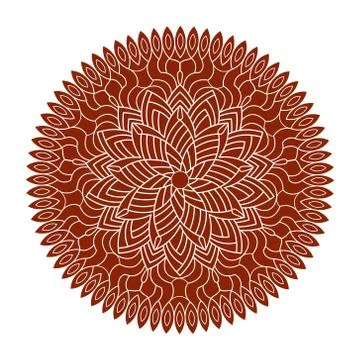 Circular pattern, filled silhouette. Vector illustration isolated on white ba Illustrazione stock