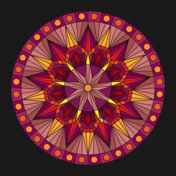 Circular pattern, filled silhouette. Vector illustration isolated on white ba Stock Illustration