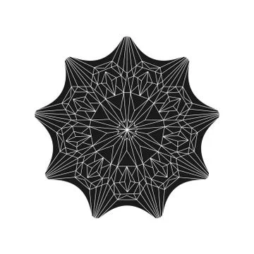 Circular pattern, filled silhouette. Vector illustration isolated on white ba Illustrazione stock