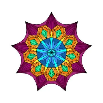 Circular pattern, filled silhouette. Vector illustration isolated on white ba Stockillustratie