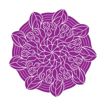 Circular pattern, filled silhouette. Vector illustration isolated on white ba Stock Illustration