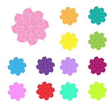 Circular pattern, filled silhouette. Vector illustration isolate Illustrazione stock