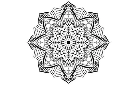 Circular pattern flower of mandala with black and white,Vector mandala floral Illustrazione stock