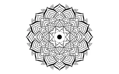 Circular pattern flower of mandala with black and white,Vector mandala floral Stock Illustration