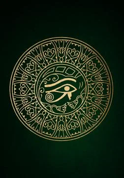 Circular pattern in the form of mandala. The ancient symbol Eye of Horus. Egy Stock Illustration