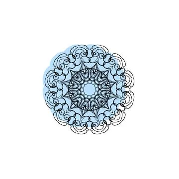 Circular pattern in form of mandala with color shadow vector icon in mandala  Illustrazione stock