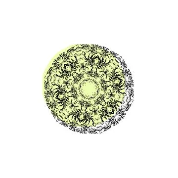 Circular pattern in form of mandala with color shadow vector icon in mandala  Stock Illustration