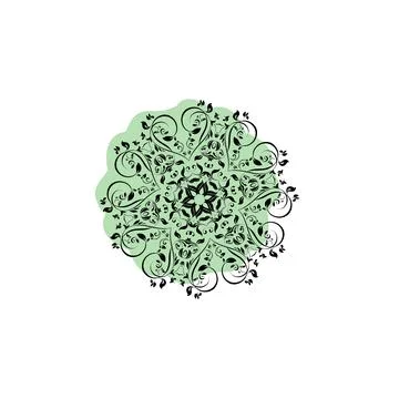 Circular pattern in form of mandala with color shadow vector icon in mandala  Stock Illustration