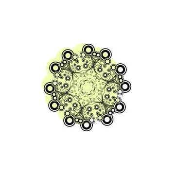 Circular pattern in form of mandala with color shadow vector icon in mandala  Illustrazione stock