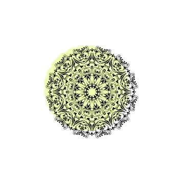 Circular pattern in form of mandala with color shadow vector icon in mandala  Stock Illustration