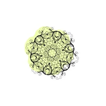 Circular pattern in form of mandala with color shadow vector icon in mandala  스톡 일러스트