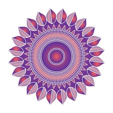 Circular pattern in form of mandala with flower for Henna.Decorative ornament. Stock Illustration