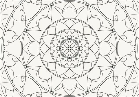 Circular pattern in form of mandala with flower for Henna, Mehndi, tattoo Illustrazione stock