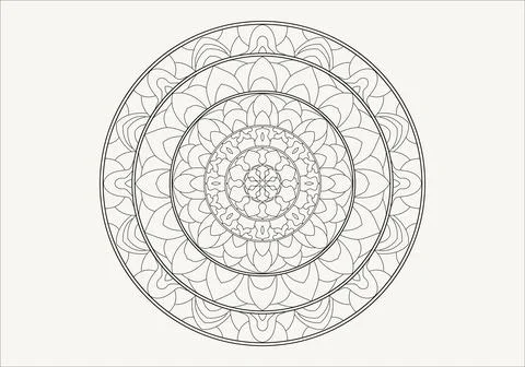 Circular pattern in form of mandala with flower for Henna, Mehndi, tattoo Stock Illustration
