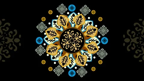 Circular pattern in the form of a mandala. Henna tatoo mandala. Mehndi style Stock Footage 267054137