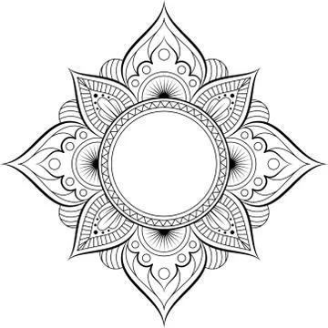 Circular pattern in form of mandala for Henna, Mehndi, tattoo, decoration Stock Illustration