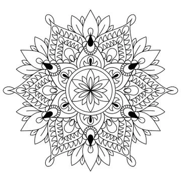 Circular pattern in form of mandala for Henna, Mehndi, tattoo, decoration. De Stock Illustration