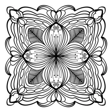 Circular pattern in form of mandala for Henna, Mehndi, tattoo, decoration. De Stock Illustration