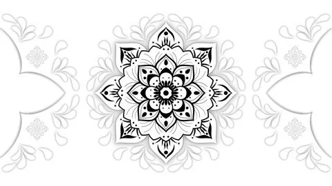 Circular pattern in the form of a mandala. Henna tatoo mandala. Mehndi style 스톡 일러스트