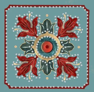 Circular pattern in form of mandala for Henna, Mehndi, tattoo, decoration. Stock Illustration