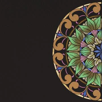 Circular pattern in form of mandala for Henna, Mehndi, tattoo, decoration. Stock Illustration