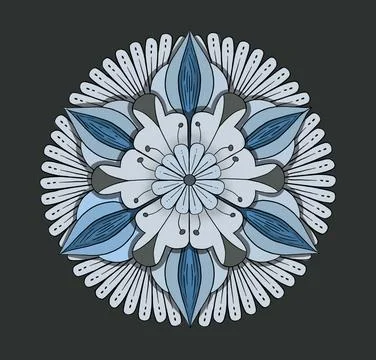 Circular pattern in form of mandala for Henna, Mehndi, tattoo, decoration. Stock Illustration