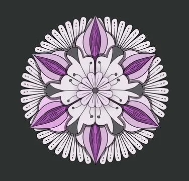 Circular pattern in form of mandala for Henna, Mehndi, tattoo, decoration. Stock Illustration