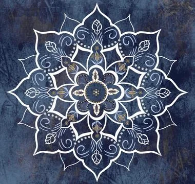 Circular pattern in form of mandala for Henna, Mehndi, tattoo, decoration. Stock Illustration