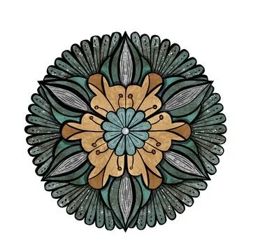 Circular pattern in form of mandala for Henna, Mehndi, tattoo, decoration. Stock Illustration