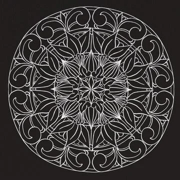 Circular pattern in form of mandala for Henna, Mehndi, tattoo, decoration. Stock Illustration