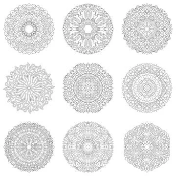 Circular pattern in form of mandala. Stock Illustration