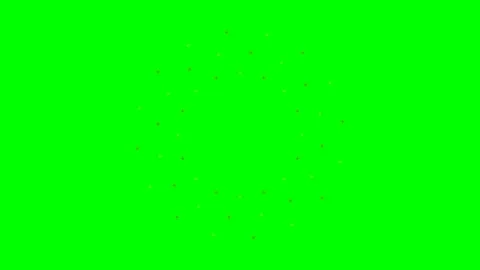 A circular pattern of glowing dots arranged against a bright green background Stock Footage 341839403