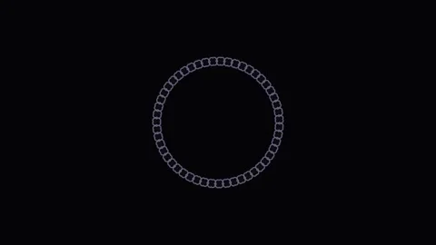 Circular pattern with glowing elements on black background Stock Footage 338226392