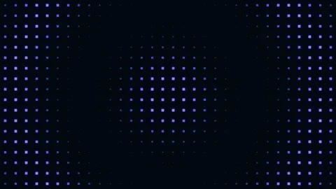 Circular pattern of glowing purple dots set against a deep black background Video stock 335117158