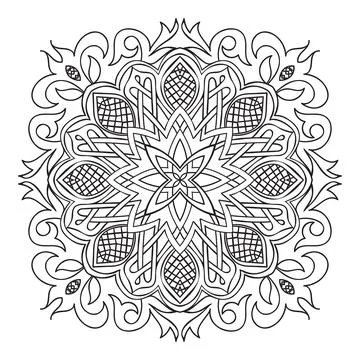 Circular pattern. Islamic ethnic ornament for pottery, tiles Stock Illustration