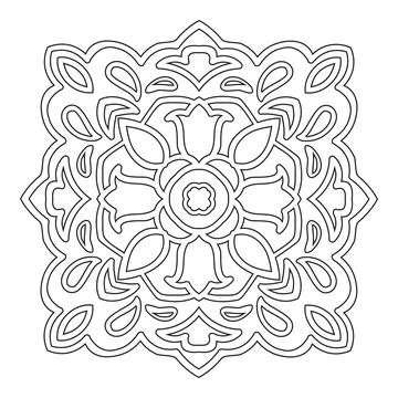 Circular pattern. Islamic ethnic ornament for pottery, tiles Stock Illustration