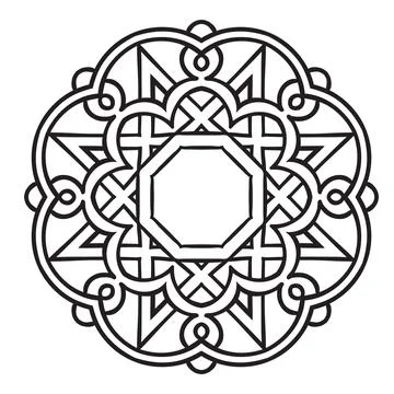 Circular pattern. Islamic ethnic ornament for pottery, tiles Illustrazione stock