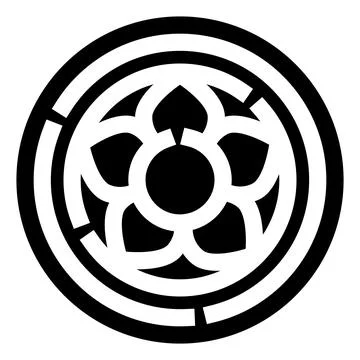 Circular pattern labyrinth with gothic rose window design イラスト素材